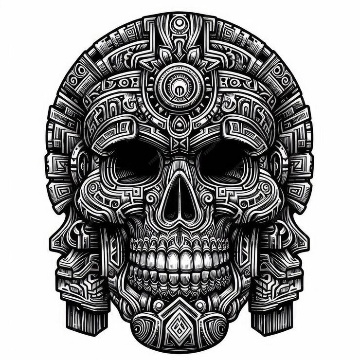 What is Aztec Skull Drawing? – London Art Exchange, Art Gallery London