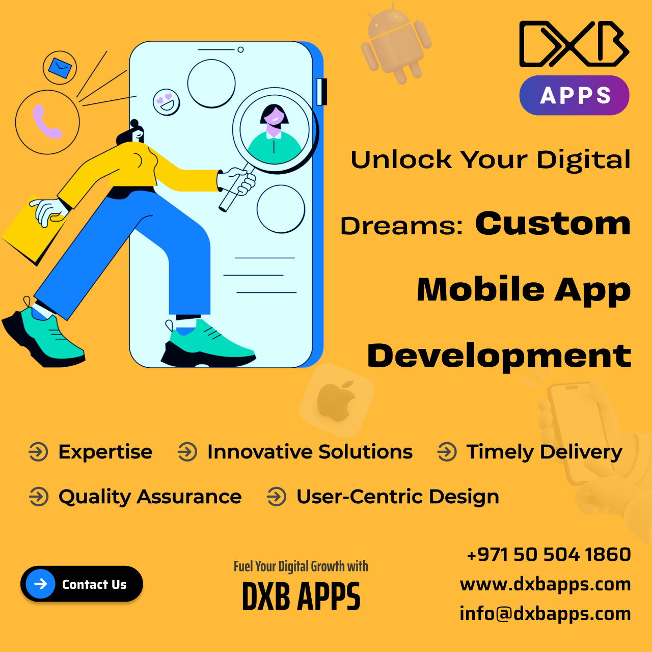 Trust expert Mobile App Development Dubai services by DXB APPS