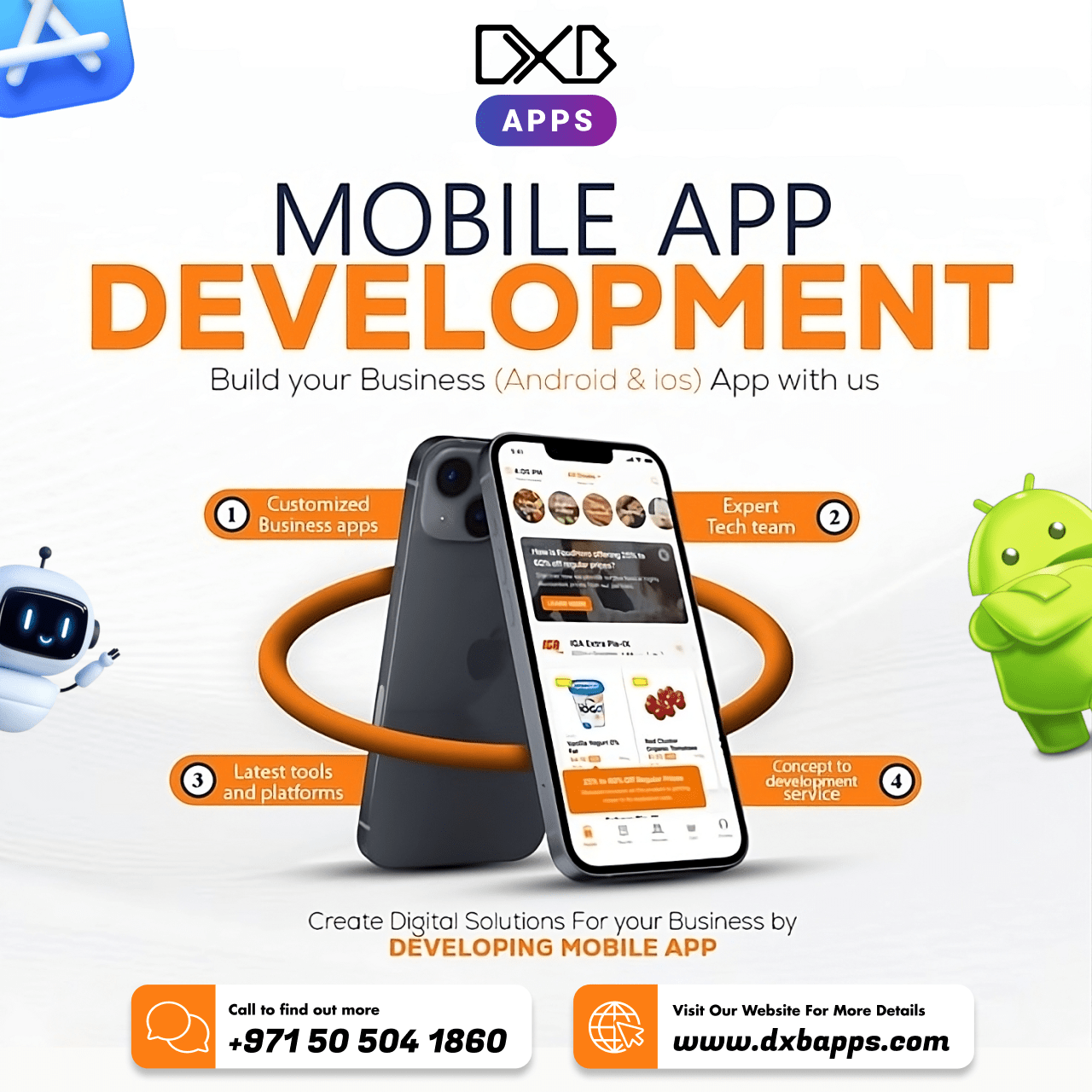 Get top Mobile App Development Dubai services by DXB APPS